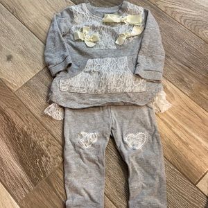 2 piece set with lace details.